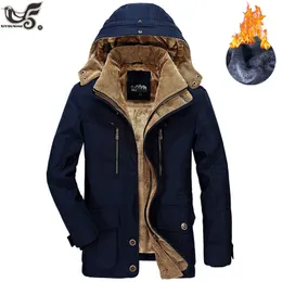 Herren Daunenparkas Marke Winterjacke Männer Größe 5XL 6XL Warmer dicker Windjacke Hochwertiges Fleece CottonPadded Militärmantel Kleidung 221129