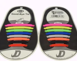 Fashion Unisex Shoelaces Elastic Silicon Shoe Ties 8 Colori Laces pigri adatti a Shoelature piatte DHL 3758040