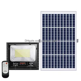 Solar Flood Lights Est Jd Solar Reflight Lampa 25w 40W 60W 100W 200W 300 W 300 W Waterproof z pilotem LED LIGHR1 DHQR1