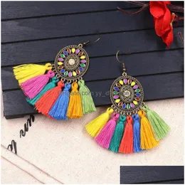 Dangle Chandelier Europe And The United States Exaggerated Earrings Women Bohemian Fashion Colorf Fringe Jewelry Wholesale Drop Del Dhaa4