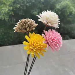 装飾的な花6-7cmヘッド/2pcsクラフト乾燥したゴマの花とワイヤーステム本物の植物ディスプレイバンチウェディングホームデコレーションアクセサリー