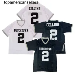 Maglia da calcio personalizzata Landon Collins 2# High School cucita bianco blu Qualsiasi nome Numero Taglia S-4XL