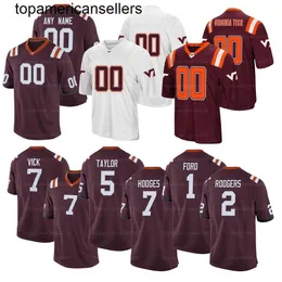 Custom Virginia Tech Hokies Football Jersey Bucky Hodges Michael Vick Hendon Hooker Ryan Willis Damon Hazelton zszył dowolny numer nazwiska