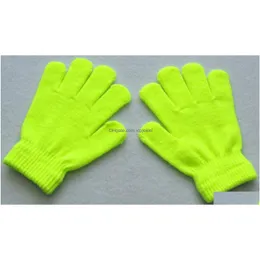 5本の指の手袋12色の子供冬の固形手袋