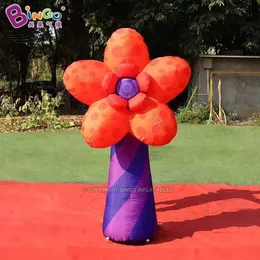 Publicidad al aire libre personalizada Plantas de inflaci￳n de flores de dibujos animados inflables para decoraci￳n de centros comerciales 2m altura con juguetes de ventilador de aire deportes