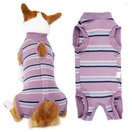 Dog Apparel Stripes Recovery Suit For Dogs After Professional Pet Shirt Abdominal Wounds Bandages Diaper Pads Available