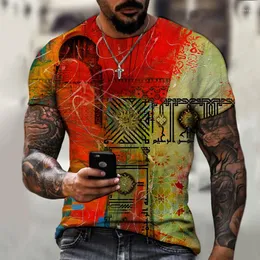 Мужские футболки T European и American Fashion Женские футболки 3D Print Graffiti Style Hip-Hop Casual Wear
