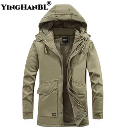 Mens Down Parkas Long Windbreaker Male Multipocket Hooded Men Coat Outwear Winter Jacket 군용 두꺼운 따뜻한 캐주얼면 패딩 221129