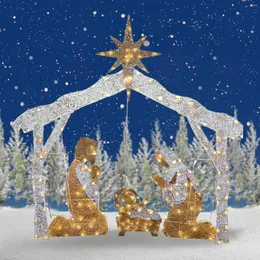 庭の屋外カード聖なる家族のキリスト降誕シーンヤードボード巨大な装飾装飾を挿入するクリスマスの装飾