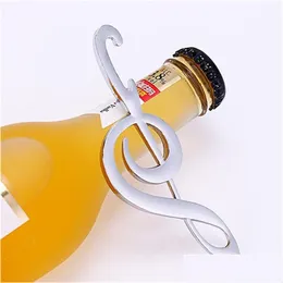 Openers Stainless Steel Opener Creative Music Note Bottle Sier Corkscrew Wedding Favors Gift Party Kitchen Tool Opp Bag 851 D3 Drop Dhn6M