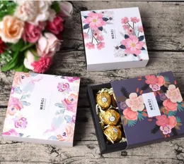 ギフトラップ40pcs引き出しボックスペーパーパッケージ桜の花チョコレートキャンディーウェディングパーティーの好意小さな箱ジュエリー段ボール