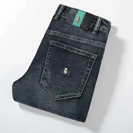 Erkek kot tasarımcı tasarımcı gündelik moda lüks ince elastik arı marka iş pantolon pantolon klasik stil erkek denim boş zaman pantolon büyük bahçeler