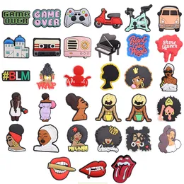 Decorazioni natalizie Mix 50pcs Pvc Frigotnets Kawaii Black Girl Magic Queen Blm Wap Melanin Gamepad Bike Frigorifero Sticker magnetico PO Wall 221129