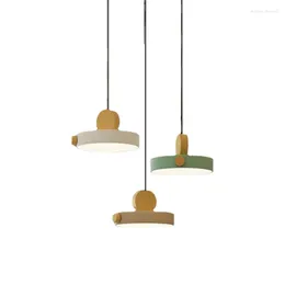 Pendant Lamps Modern Simple Three-head Meal LED Bar Lamp Nordic Creative Personality Single Head Bedroom Small Chandelier At The Bed