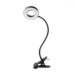 Tischlampen, Clip-on-Kopfteilleuchten zum Lesen, USB, 48 LED-Augenschutz-Schreibtischlampe mit 3 Farbwechseln, 10 Helligkeiten, 360 flexibel