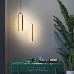 Lampes suspendues Nordic Minimaliste LED Lampe de chevet Lustre Salle d'étude Salon Fond Restaurant Éclairage Lumières