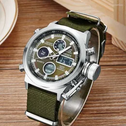 Bilek saatleri erkekler askeri spor saati dijital tuval naylon kayış en çok satan ürün xfcs relogio maskulino