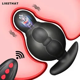 Vibratori Gonfiabile Plug anale Vibratore Telecomando senza fili Pompa Massaggio prostatico Espansione Vibrante Giocattoli del sesso anale per uomini Donna Gay 1115