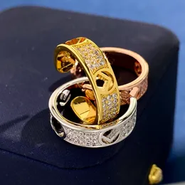 Projektant fashiom puste pierścienie diamentowe litera f pierścień Pierścień dla damskich projektantów pierścieni heanpok ozdoby biżuterii prezenty FRN2 -06