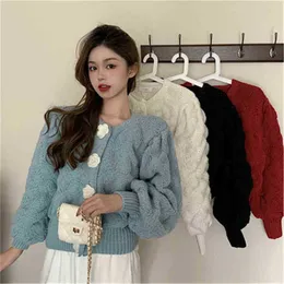 Женские свитеры укороченный свитер корейский жилет Top Top Top 2021 Fashion Sweaters куртка для крючков крючко