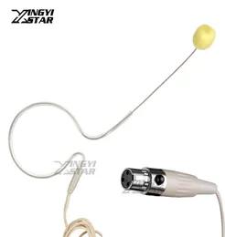Hudfärg Mini XLR 3 -stift TA3F WIRED Single Earhook Condenser Mic Headset Microphone för Samson Wireless BodyPack -sändare Audi5486938