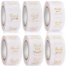 Confezione regalo Bronzing Adesivi di ringraziamento per il tuo ordine Etichetta adesiva bianca con sigillo Adesivo per busta per imballaggio di piccole imprese