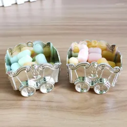 Enrole de presente Mini Carro de carro criativo Mini Carroplacado Gold e Silver Sugar Box Wedding Party Individual Favor Caixas Baby Shower Candy