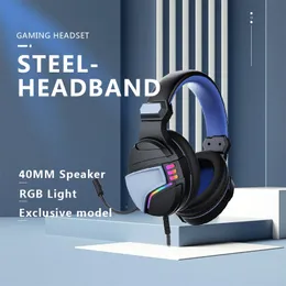 RGB-spel hörlurar spel headset bas stereo överhuvud hörlurar casque pc laptop mikrofon trådbunden headset för dator PS4 xbox
