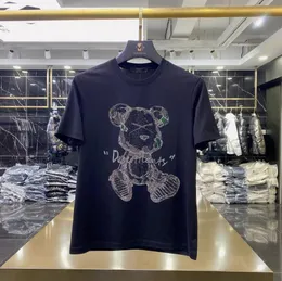 2022 New Style Sales Hot Sales Thirts Thirts Women Hot Drilling Bear T-Shirt Printing Sleeves Cotton Designer Tees Tops S-5XL