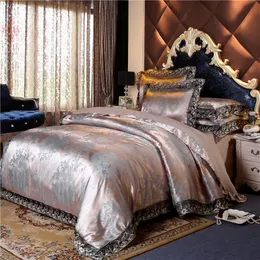 Bettwäsche Sets Luxus Jacquard Set Queen King Size Bett Set 4pcs Bettdecke Bettlaken Kissenbezüge Home Textiles 40 Farben 221129
