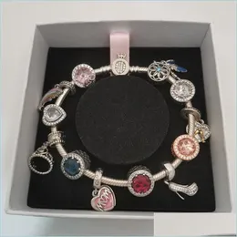 Braccialetti con ciondoli Braccialetti con ciondoli in Sier sterling 925 Corona di lusso con perline Ciondolo originale Pandora Bracciale con amore Fai da te Donna C Dhgarden Dhgre