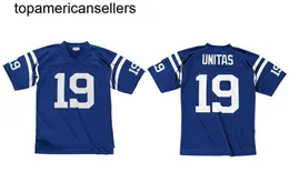 Dikişli Futbol Forması 19 Johnny Unitas 1967 Retro Rugby Formaları Erkek Kadın Gençlik S-6XL