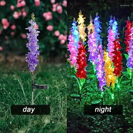 Simulation Violets Flowers Light LED Solar Lawn Lamp Waterproof Flower Lights For Home Garden Landscape Decoration