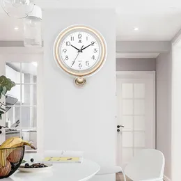 الساعات الحائط الحد الأدنى الأبيض الصامت جولة البندول الحديثة تصميم الساعة ديكورشيون دوفار ساتي الديكور غرفة المعيشة