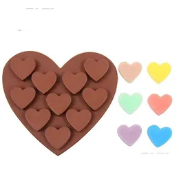 Bakning formar Sile Cake Mod 10 Lattices Heart Shaped Chocolate Baking Diy 347 J2 Drop Delivery Home Garden Kitchen Dining Bar Bakewar Dhhru
