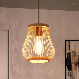 Lampy wiszące 6 rodzajów Bamboo Tkaing Lampa Lampa wisząca LED LED Oprawy oświetleniowe rattan tkane domowe dekory sypialni