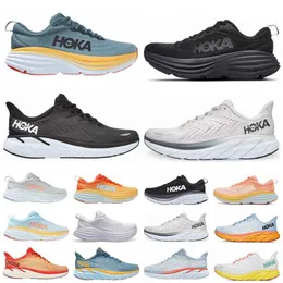 Mens Hoka One Clifton 8 Running Shoes Bondi 8 Mountain Spring Triple White Song Blue Real Teal Pink Together Sneakers Sports Women Walking