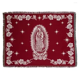 Virgin Mary Maria Throws And Blankets Red And Black Tapestry For