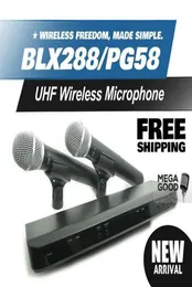 Microfono BLX BLX288 BLX88 PG 58A UHF bezprzewodowy mikrofon karaoke z podwójnym przekaźnikiem PG58 Microfone MIC MI6385601