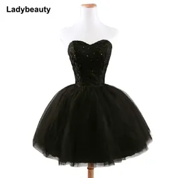 Sukienki imprezowe Pojazd Eleganckie kobiety krótkie sukienka na studniówkę Czarną koronkową Księżniczkę Sweetheart Freading Fashion 221128