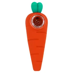 Tubi fumatori a forma di carota silicone tubo a mano giallah bong gorgogliatore accessori fumo portatili