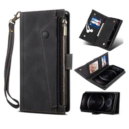 Business Phone Cases Holster Lange Apple Cross-body Mobilephone Stand Case Coin Purse Fully Encircling PU Leather Protective Covers For IPhone14 13 12 11 plus pro max