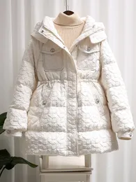 여자 S 다운 파카 재킷 빈티지 스타일 화이트 오리 재킷 가을 겨울 따뜻한 코트 여성 아웃복 221128