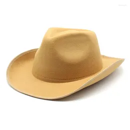 Berets Spring Autumn Felt for Men Fedoras Warm Panama Cowboy Hat Hat Hat Womener Fashion Chapel Beach Luxury Elegant