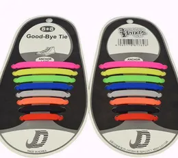 Fashion Unisex Shoelaces Elastic Silicon Shoe Ties 8 Colori Laces Lazy Adabili Shoelature piatte DHL 7316244