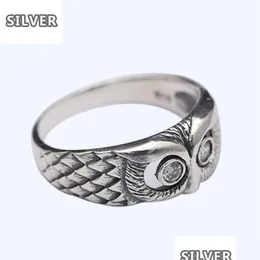 Solitaire Ring خمر 925 Sier Mini Owl Rings Chic Women US Ring Size 610 for Mothers Day Gift Jewelry Drop Droper