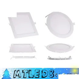 10 birim LED panel ışıkları Dimmable 9wcree LED gömme Downlights lambası Warmcool Beyaz Superthin Roundquare