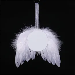 Feather Wings SubliMation Ornament Aluminium Pendant Christmas SubliMated Blanks Angel Wing Single Side Ornament med Ribbon A02