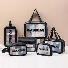 Women Travel Storage Bag PU Makeup Organizer Bags Waterproof Washbag Transparent Cosmetic Cases C1129
