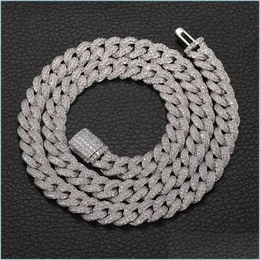 Zincirler 724inch S925 Sterling Sier 8mm Yuvarlak Küba Bağlantı Zinciri Chokers Kolye Bling Buzlu Çıkış Rapçi Takı Erkekler için Dhgarden DHPWP